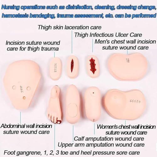170cm Life Size Patient Care Manikin Nursing Manikin Training Cpr Simulator Basic Geri Nursing Skills Geriatric Human Model Mannequin Full Body for Students Education Teaching Medical Training Skills