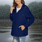 GOHRSHA Packable Rain Jacket Women Waterproof with Hood Lightweight Breathable Windbreaker Active Windproof Raincoat