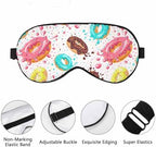 Donuts Sleep Eye Mask Pink Chocolate Lemon Blue Mint Glaze Falling Splashes Colored Glaze Sprinkles Men Women Sleep Mask with Adjustable Strap Eye Cover Eye Shade for Travel, Nap,Meditation