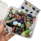 100Pcs+ (0.7lb) Bulk Gemstones and Crystals Set,25Types Tumbled Polished Stones Crystals for Jewelry Making,Chakra Stones Rocks and Minerals (0.7lb/100-120pcs)
