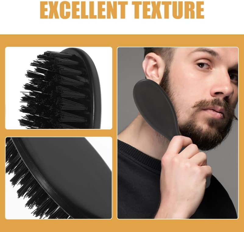 Beavorty Barber Kit 8pcs Men Beard Brush Hair Cutting Tool Soft Bristle Brush Neck Duster for Beard Maintenance Grooming