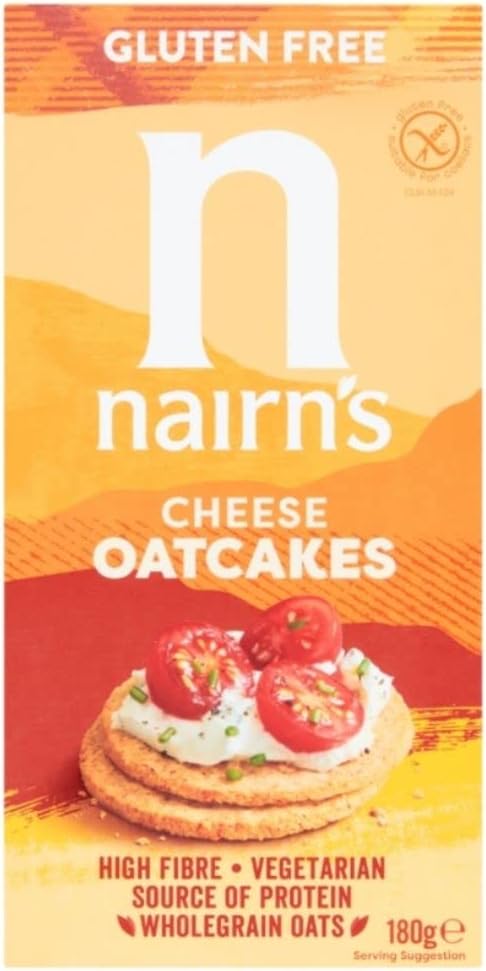 Nairns Gluten Free Cheese Oatcakes 180g (Pack of 8)