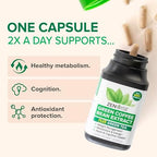 Zenwise Health EGCG Green Tea Extract Capsules with Coffee Bean Extract - 50% EGCG + 98% Polyphenols Supplement - Green Tea Pills for Skin and Heart Support + Brain Health and Memory Boost - 60 Count