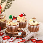 Ercadio 25 Pack Resin Christmas Cupcake Toppers 2D Santa Claus Snowman Christmas Tree Cake Picks for Christmas Baby Birthday Decors Xmas Holiday Eve Party Cupcake Decorations