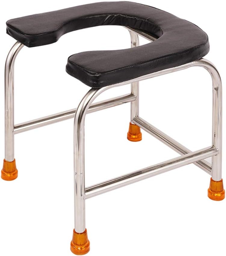 Potty Chair Bedside Commode Seat Portable Toilet Waterproof Safety Steel Frame with Non-Slip Leg Pad Comfortable Cushion for Adults