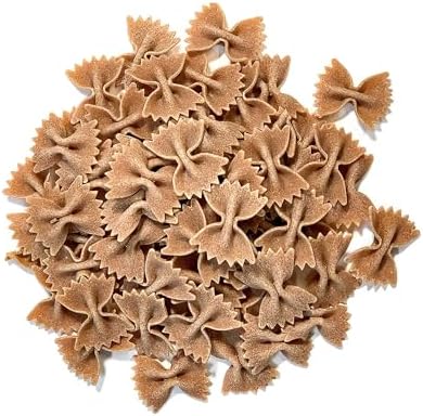 Organic Farro Farfalle Pasta, 1.1 lb (Pack of 1) – Italian Whole Wheat and Non-GMO Bow-tie Pasta, Single Ingredient. No Additives. Ancient Grain. Good Source of Plant Based Protein and Fiber. Vegan