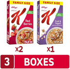 Kellogg’s Special K Breakfast Cereal, Family Breakfast, Fiber Cereal, Family Size, Variety Pack (3 Boxes)