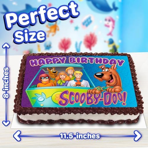 8.3 x 11.7 Inch Edible Square Cake Toppers – Mystery Pup Dog Inspired Birthday Party Collection of Edible Cake Decorations