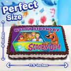 8.3 x 11.7 Inch Edible Square Cake Toppers – Mystery Pup Dog Inspired Birthday Party Collection of Edible Cake Decorations