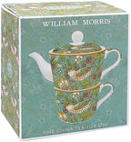 The Leonardo Collection William Morris Strawberry Thief Tea for One 250ml Cup and 400ml Pot for Home & Kitchen | Lovely Tea Pot Gift for Women & Men | Stylish Fine China Teapot Cup Set for Daily Use