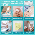 Dimora Paper Medical Tape 8 Rolls- Hypoallergenic White Surgical Tape for Sensitive Skin，Breathable First Aid Wound Tape with Pain-Free Removal，Secures Dressing and Medical Devices -2" x 10 Yards