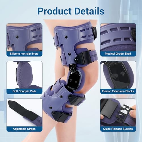 OA Unloader Knee Brace Adjustable Arthritis Pain Relief & Ligament Support for Bone-on-Bone Joint Pain, Meniscus Tear, Osteoarthritis Post-Op Recovery - for Men & Women (Right)