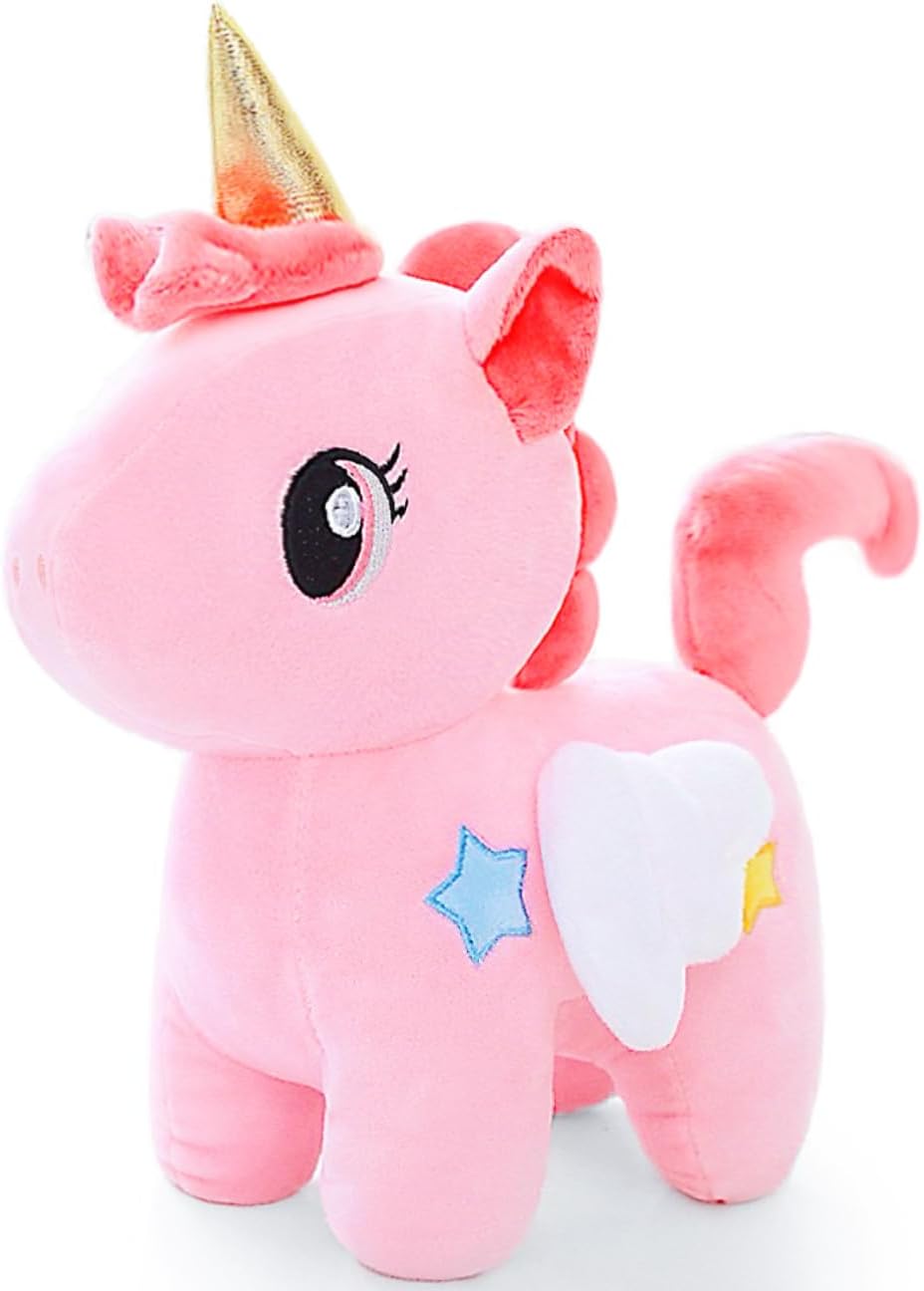 Pink Unicorn Stuffed Animal Plush Toys, Kawaii Plushies, Huggable and Cute Pink Plush Unicorn Toys Stuffed Animals for Girls, Boys, Birthday Gifts, Christmas Decorations, Valentines Day Gifts
