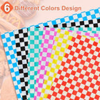 Ninsula Deli Paper Sheets 126P, 11.5x11.5 In Checkered Sandwich Paper Wraps, 6 Colors Basket Liners For Food Serving, Grease Resistant Burger Wrappers for BBQ, Picnic, Party