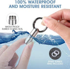 Small Pill Case Keychain Tiny Portable Pill Container Carabiner Clip Medicine Holder Bottle Mini Waterproof Metal Emergency Medicine Organizer for Travel Purse Outdoor Camping (2 Compartment)