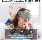 DREAMSOME Eye Massager with Heat and Vibration, Eye Mask with Acupressure and Vision Window, Rechargeable Eye Care Device with Bluetooth Music for Relaxation