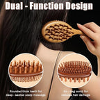Ouliget Double Sided Sandalwood Air Bag Comb,Round Combs Teeth Gentle Scalp Massage,Gua Sha Comb Tool Suitable for Scalp Care and Hair Styling