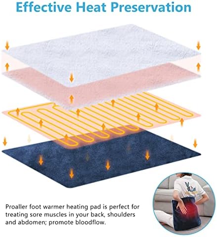 Foot Warmer Electric, Heating Pad King Size Ultra Soft Flannel, Extra Large for Bed, Abdomen, Feet, Back, Cramp, Office/Home Under Desk, 10ft Cord, Auto Off, 22" x 20" - Blue