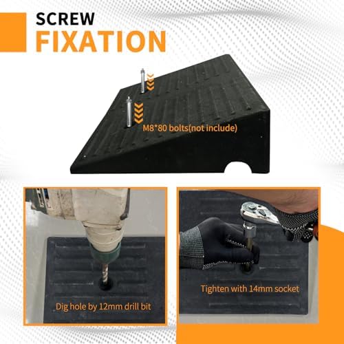 3.9" Rise 2pack Rubber Curb Ramps for Driveway Doorway Shed Threshold Wheelchair, Truck Car Motorcycle Bike Cart Lawn Mowers Angled Step Entry in Ramp, 7000lbs Heavy Duty Powersports Loading Ramp