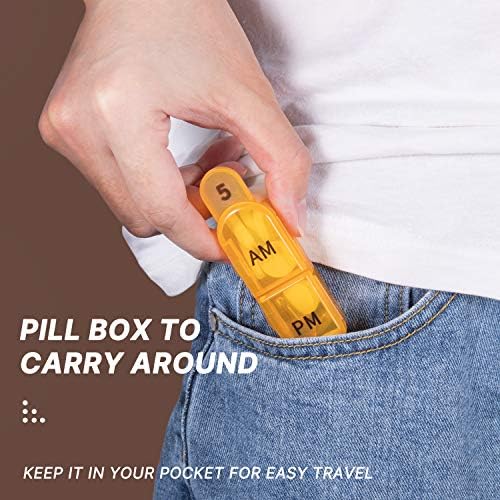 Daviky Monthly Pill Organizer 2 Times a Day - 30 Day Pill Box AM PM, BPA Free One Month Medicine Organizer Twice Daily, 31-Day Case to Hold Vitamins, Supplements & Medication