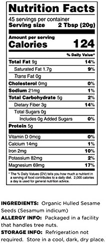 Terrasoul Superfoods Organic Hulled Sesame Seeds, 2 Lbs - Perfect for Tahini | Gluten-free | Raw