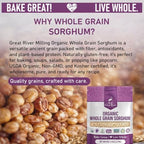 Great River Milling Whole Grain Sorghum | High-Protein Ancient Grain | Non-GMO, Kosher Certified | Ideal for Salads, Pilaf, Porridge, Baking & More | 5 Lb