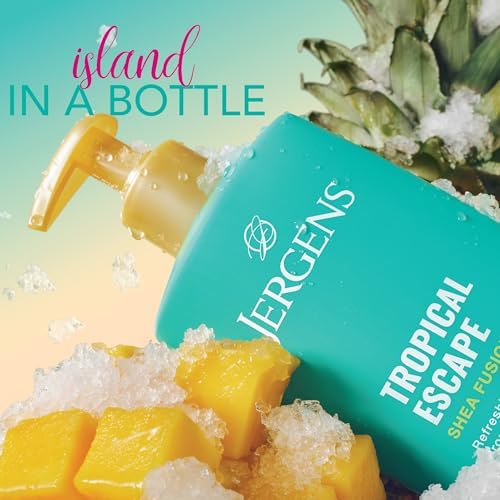 Jergens Shea Fusion Tropical Escape Body Lotion, Moisturizer with Shea Butter & Vitamin E, 14 Fl Oz