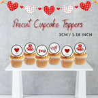 I Love You Edible Cupcake Toppers, Mini Valentines Day Cake Decorations, Wedding and Engagement Cupcake Decor, Anniversary Cookie Topper, Proposal Decoration PRECUT 3cm / 1.18 Inches (48)
