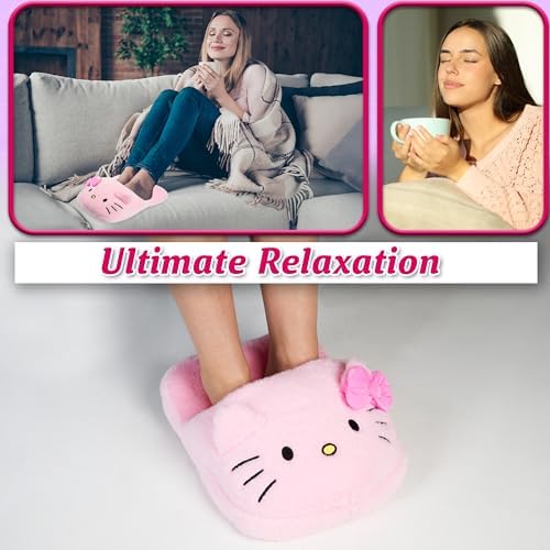 Get Trend Hello Kitty Sanrio Foot Warmer for Teens Women, Non-Electric Slipper for Cold Feet Muscle Pain Kawaii Christmas Secret Santa Gifts for Her (Pink Hello Kitty)