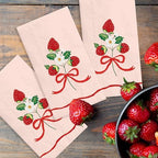 100 Pcs Strawberry Paper Napkins 3 Ply Disposable Cocktail Napkins Hand Towels for Bathroom Kitchen Birthday Berry Sweet Party Supplies