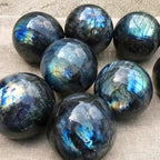 4-5CM/1.58-1.97inch Natural Crystal Ball Labradorite Sphere Moonstone Stone Crafts Polished Decorative Sphere Reiking Healing Crystals Ball Stone Fengshui Home Decoration (40-50mm, Labradorite)