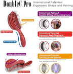 NuWay DoubleC Pro Professional Detangling Hair Brush – Patented Double Curve Scalp Care Brush for Gentle Detangling, Blow-Dry Styling & Wet or Dry Hair (Red)