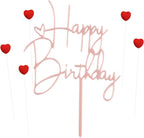 Happy Birthday Cake Topper Birthday Cake Decoration Party Cake Supplies (Red cake topper)
