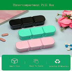 3 Pieces Pill Organizer, 3 Timer Daily Moisture Proof Pill Box Pocket Purse Portable Travel Vitamin Container Medicine Case