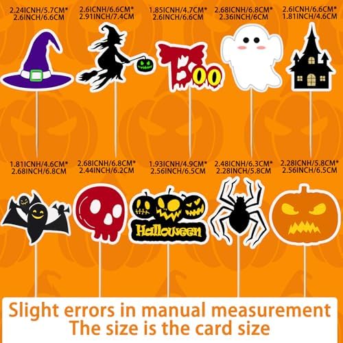 30pcs Halloween Cupcake Toppers Pumpkin Little Ghost Skull Cupcake Toppers Picks for Kids Baby Shower Birthday Halloweens Theme Party Decorations Supplies (Halloween)