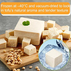 5.29oz Freeze Dried Tofu Cubes – 1cm Bite-Sized High Protein Dehydrated Tofu – Instant Vegan Food for Ramen Toppings, Miso Soup, Hiking & Emergency Keto Meals