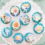 52PCS Edible Sea Shells Cupcake Toppers Edible Conch Sea Snail Cupcake Picks for Beach Party Wedding Cupcake Decorations Ocean Baby Shower Boys Girls Birthday Cake Decorations Supplies