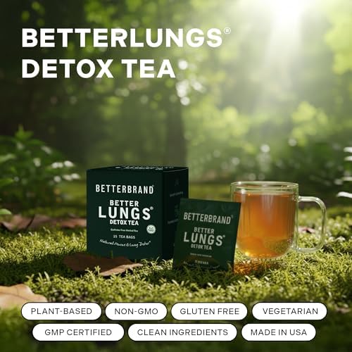 Betterbrand Mullein Tea Bags for Lung Detox - Respiratory Support with Thyme, Elderberry, Ginseng, Ginger, Caffeine Free Herbal Blend - 15 Tea Bags (Pack of 1)
