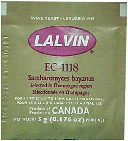 2x Lalvin EC-1118 Champagne Yeast 5g Sachet 18% Homebrew Wine Making 4.5L-23L