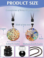MTLEE 5-Piece Chakra Necklace Set: Orgonite Crystal Pendants, Healing Energy, Unisex-Adults, Elegant, 1.38 Inches
