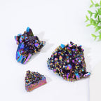 Crystal Rough Colorful Crystal Cluster Seven Rainbow Electroplating Crystal Stone Home Craft Decoration,300g