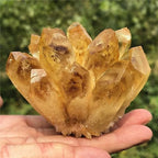 Citrine Quartz Cluster Reiki Healing Irregular Shape & Size Natural Crystal Point Mineral Crystal Specimen Home Decor (200~300g)