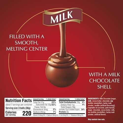 Lindt LINDOR Milk Chocolate Candy Truffles, Chocolates with Smooth, Melting Truffle Center, 8.5 oz. Bag