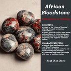 Natural Africa Bloodstone Oval Polished Worry Stones, Healing Crystal Indoor Fountain Stones Massage Energy Anxiety Relief Items