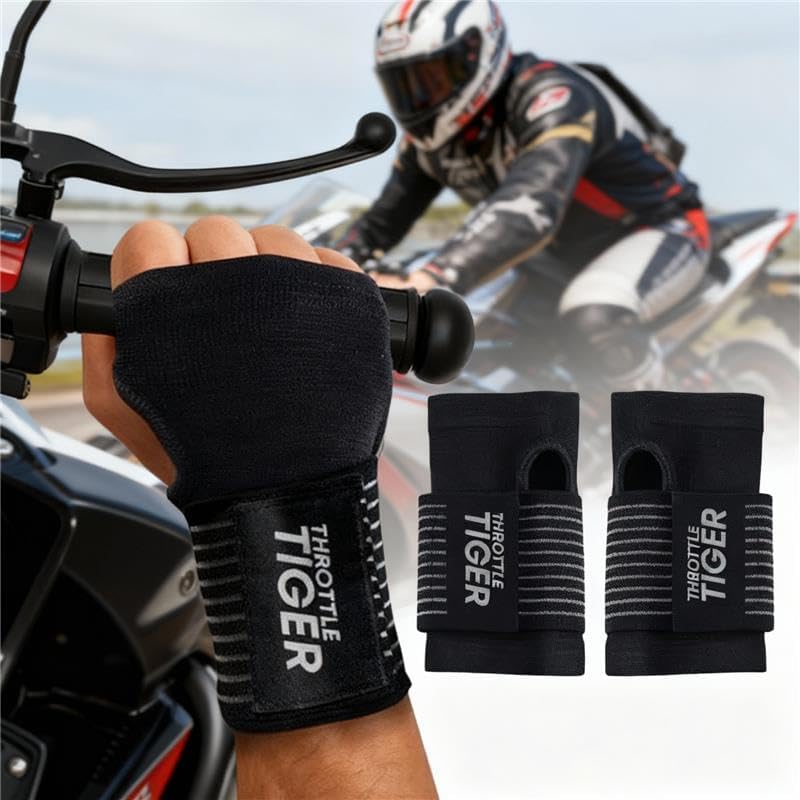 ® Motorcycle Wrist Brace Adjustable Wrist Wraps for Bikers, Wrist Support Reduces Hand Pain and Absorbs Vibration, Enhancing Comfort and Stability (Large)