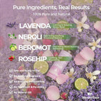 Natural Calm Essential Oil Roll On with Lavender, Neroli, Bergamot, & Rosehip Oil, Stocking Stuffer for Girls and Women, Stress Relief, Long Lasting Emotional Balance, Self Care Gifts for Women, 10ml