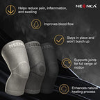 NEENCA Ultra-thin Knee Sleeve for Knee Pain, Lightest Knee Compression Sleeve with Graphene Ions Infused Fabric for Pain Relief, Swelling, Arthritis, Poor Circulation, Running, Sport