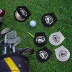 SmoothNovelty 8 Count Golf Ball Towel Portable Cleaner Pocket Washer Pouch Golfing Accessories, Silver and Black, 4.1x3.7 Inch
