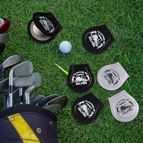SmoothNovelty 8 Count Golf Ball Towel Portable Cleaner Pocket Washer Pouch Golfing Accessories, Silver and Black, 4.1x3.7 Inch