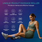 Vibrating Peanut Massage Ball Roller, Electric Double Lacrosse Massage Ball with 4 Intensities for Muscle Pain Relief, Rechargeable Deep Tissue Massage, Yoga Sports Fitness MB300 (Black)